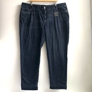 Eddie Bauer Boyfriend Flannel Line Stretch Jeans Relaxed Tapered Heritage Wash